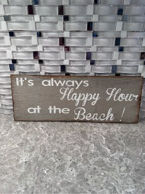 Rustic Wood Wall bar Sign in Brown and White perfect for beach lovers